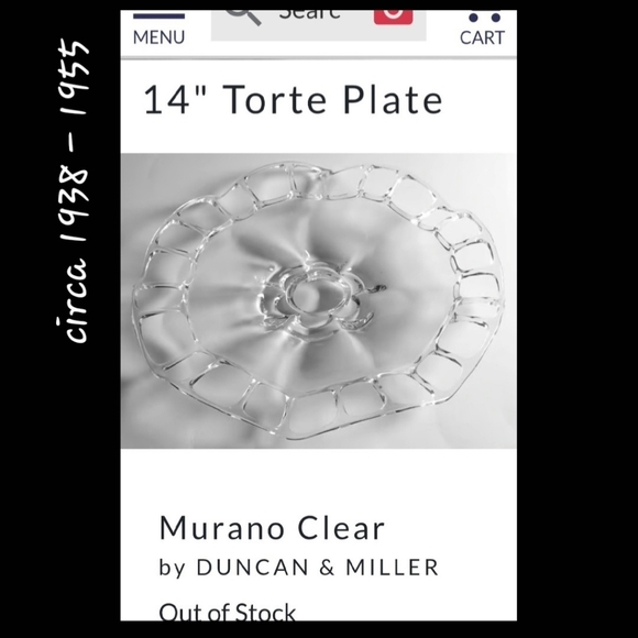 1938-1955 Murano #127 Clear Pierced Edge Large 14 3/4" Torte Plate Platter - Picture 1 of 8